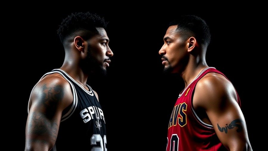 Dynamic duel: Spurs vs Cavaliers recap with sharp details and dramatic lighting.