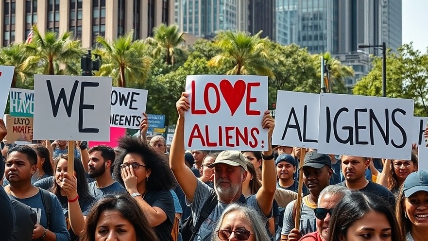 Protesters rallying in Houston for immigration rights, opposing ICE cooperation laws.