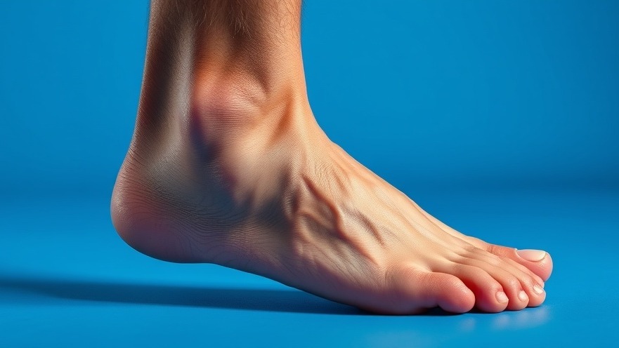 Side view of an adult male foot, symbolizing movement and mobility for daily health habits.