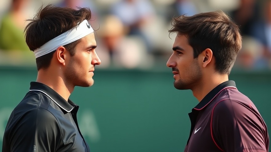 Tennis finals history depicted with two male players facing off in ATP Masters 1000.