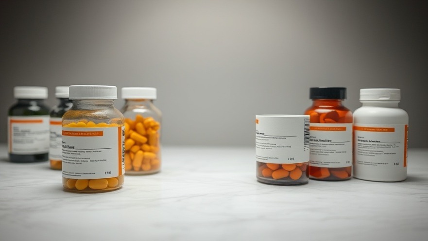 Unlabelled supplement bottles showcasing diverse health options