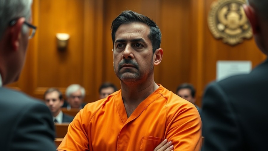 Courtroom scene depicting Jesus Varela in murder trial related to domestic violence.