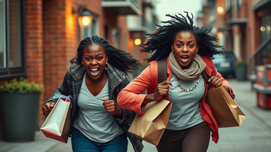 Frightened black women fleeing with stolen goods amid Austin crime reports.