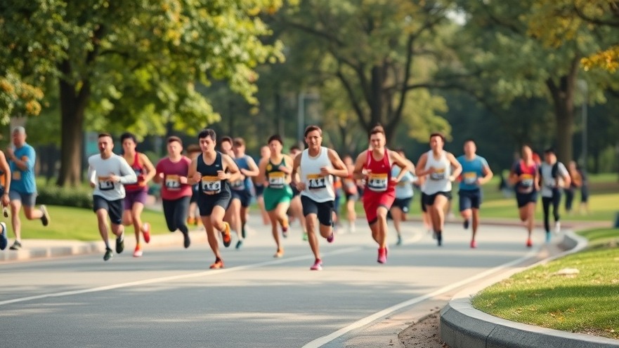 Runners prepare for an Austin run event in a vibrant outdoor setting.