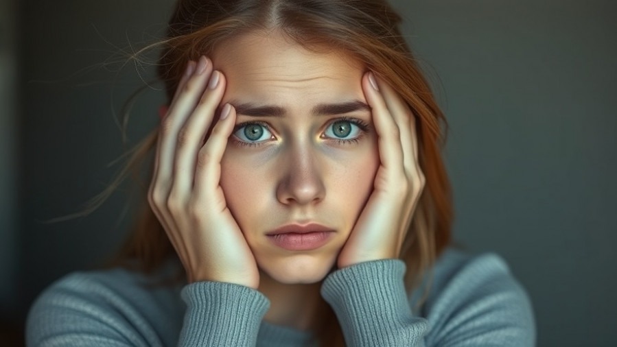 Worried young woman considering healthy eating habits for immune boosting and gut health support.