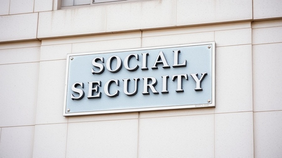 Sign for SOCIAL SECURITY on government building, highlighting national political news.