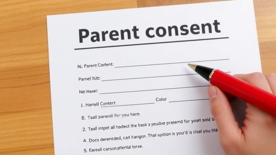 Parental consent form related to Texas education news and student health care reforms.