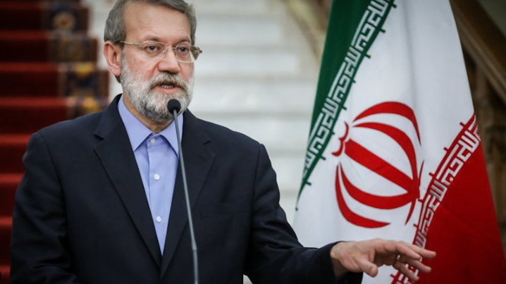 Ali Larijani speaking at a conference, Fox News coverage.