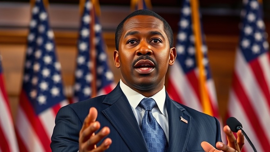 Confident black man in navy suit discussing education policy in US news articles.