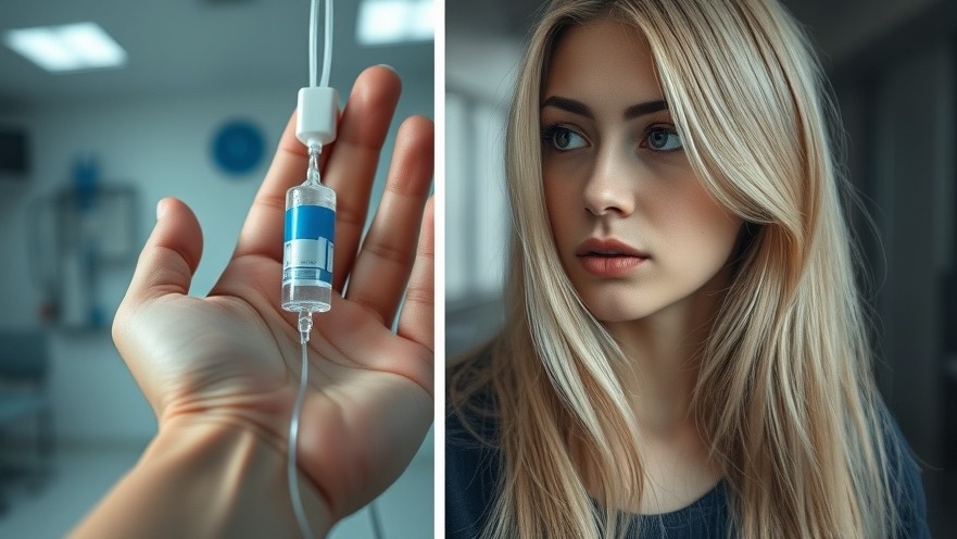 Home healthcare trends illustrated: IV hand and thoughtful woman in contrasting settings.