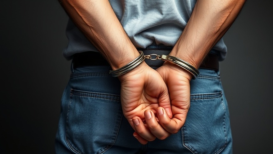 Handcuffed man highlighting legal challenges in immigration policies and human rights.