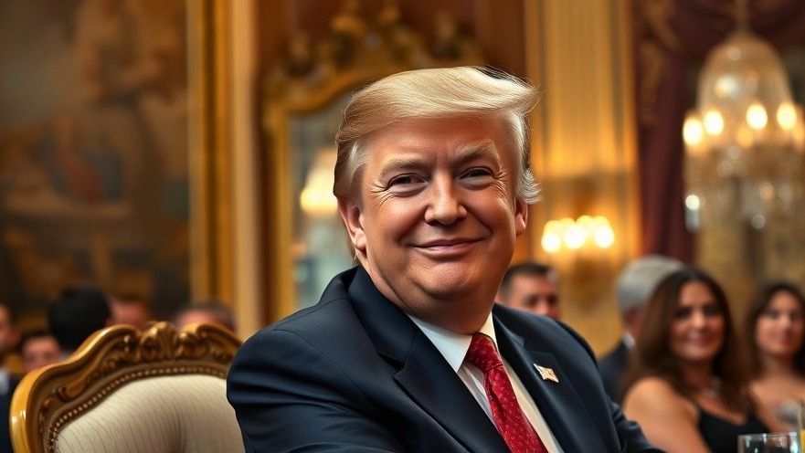 Confident Trump at a formal event, highlighting economic growth and fiscal policy.