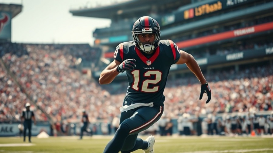 Texans vs Steelers: Intense player dodging tackle in vibrant NFL playoff excitement.