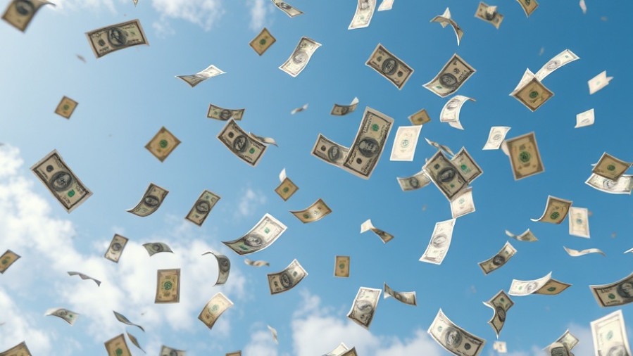 Money falling from the sky as U.S. government news impacts farmers and agriculture.