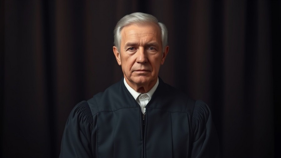 Supreme Court decisions depicted by a solemn judge in a formal black robe.