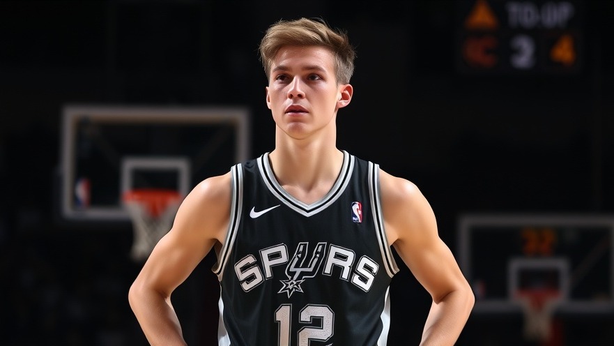 Young male player in Spurs jersey highlights NBA trades and current NBA news