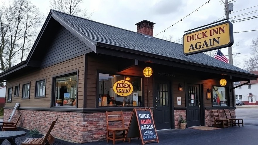 Historic DUCK INN AGAIN restaurant showcasing Lake Dallas community legacy.