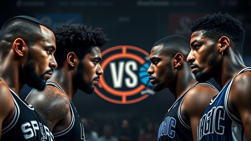 Spurs and Magic players face off in anticipation during an NBA game highlights scene.