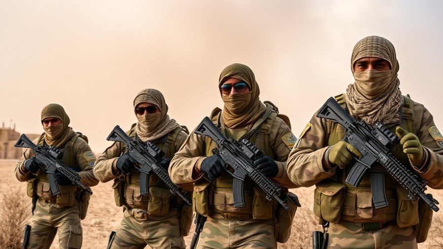 Heavily armed Hamas terrorists amid the Israel Palestine conflict impacting U.S. foreign relations.