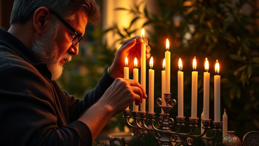 Hanukkah celebration safety showcased with a meticulous menorah arrangement in San Antonio.