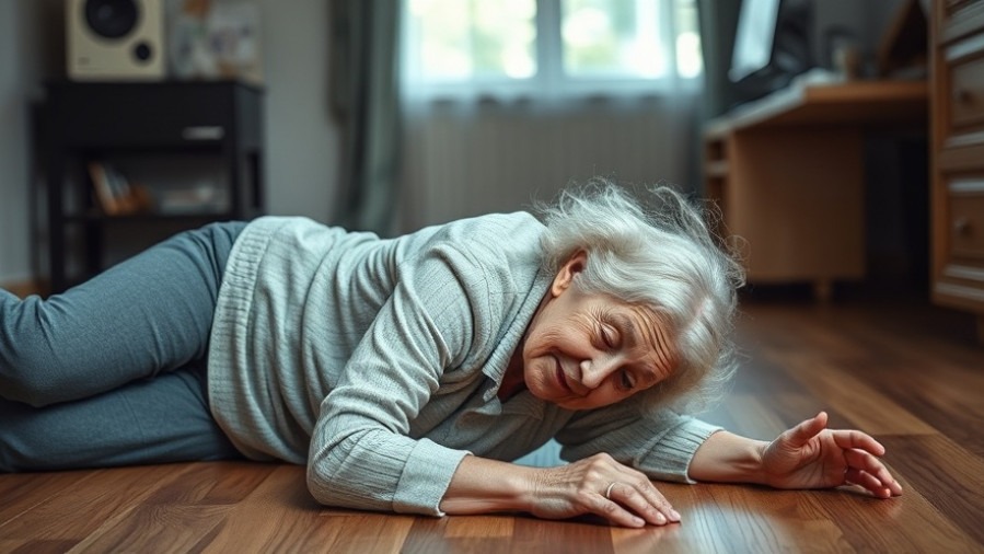 Elderly woman on the floor demonstrating mobility exercises for healthy aging tips.