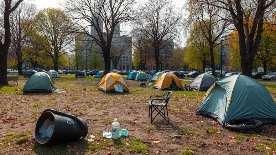 Community engagement at a neglected homeless camp in a Houston public park.