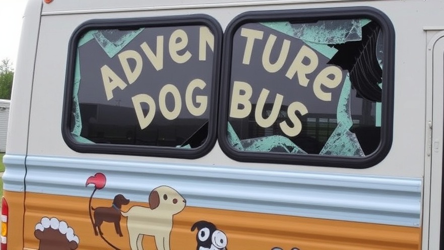 Vandalized Adventure Doggy Bus highlights community support for local dog care services.