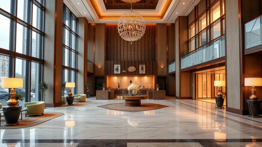 Luxury hotel lobby showcasing economic growth in San Antonio's business community.