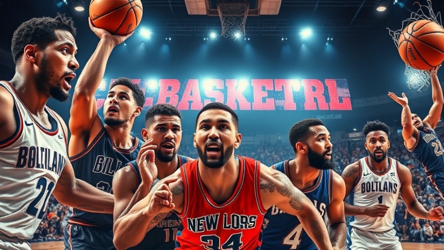 Dynamic NBA highlights collage showcasing standout performances and intense rivalries.