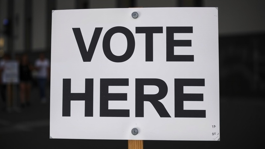 Vote Here sign highlighting Texas election laws and polling places Texas