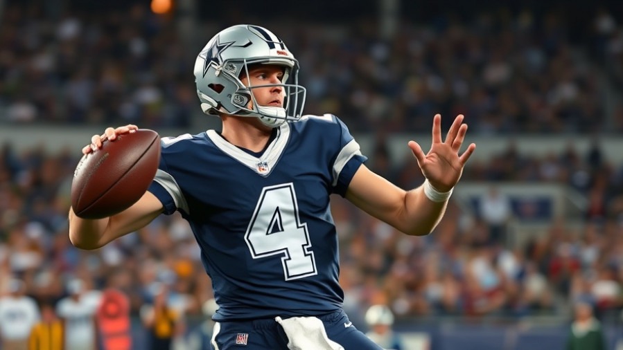 Dallas Cowboys performance: player in #4 uniform throwing a pass in NFL playoffs.