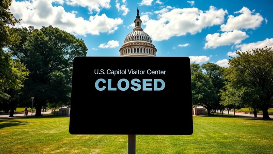 Closed U.S. Capitol Visitor Center sign, highlighting health and wellness in the community.
