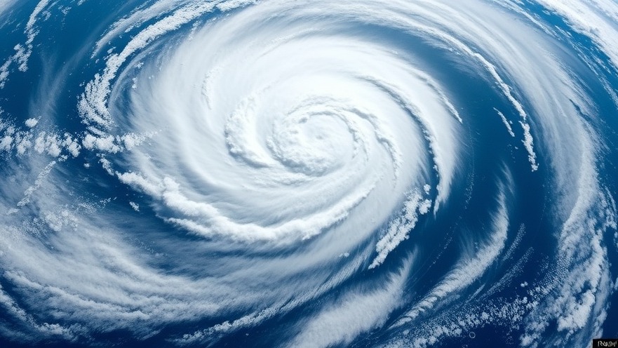 Hurricane clouds above Houston during hurricane season, highlighting emergency plan and safety.