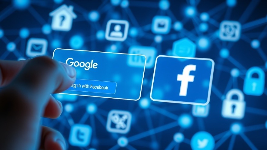 Close-up of a hand ready to click 'Sign in with Google' and 'Facebook', highlighting SSO privacy risks.