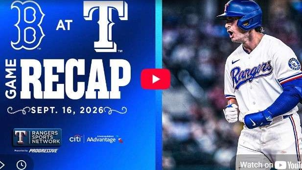 Rangers comeback victory highlighted in baseball game promo.