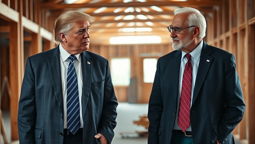 Trump discusses USPS delivery challenges amidst construction, vibrant colors.