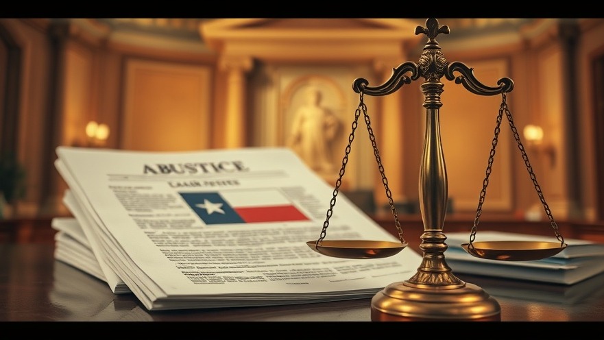 Illustration of legal documents and scales of justice, highlighting fetal personhood laws and reproductive rights in Texas.