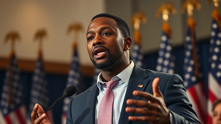 Suited Black man passionately addressing audience on racial equity and education policy.