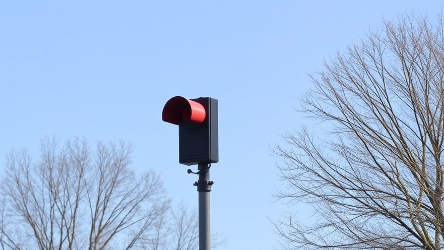 Warning siren on pole for emergency preparedness in Travis County news.