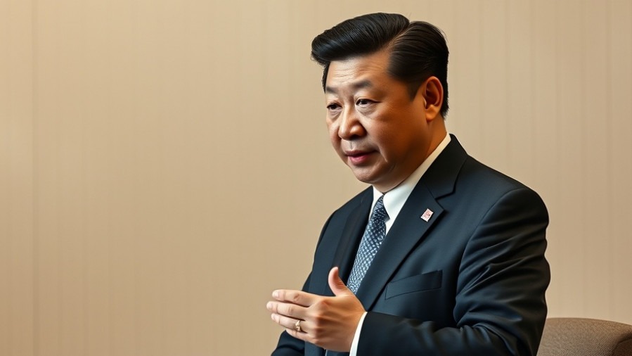 Chinese President Xi discussing serious matters, reflecting U.S. economy news.