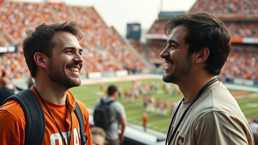 Young fans enjoying Texas Longhorns football game with vibrant stadium crowd.