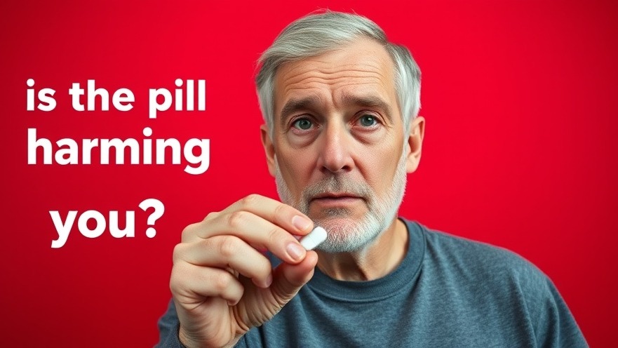 Middle-aged man with statin pill, questioning cholesterol management for heart health.