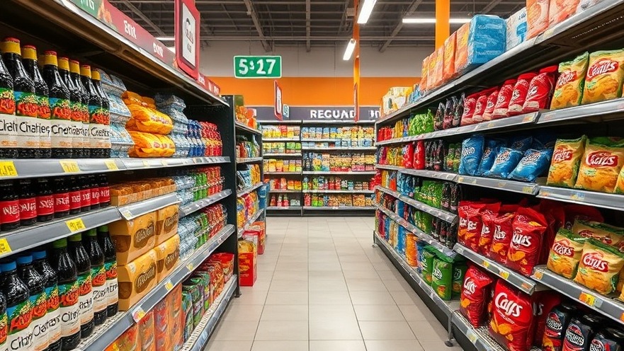 Grocery aisle showcasing chips and soda, reflecting Texas SNAP changes impact.