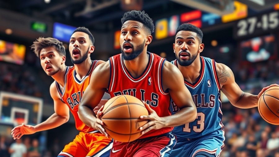 Vibrant NBA highlights collage showcasing dynamic basketball performances.