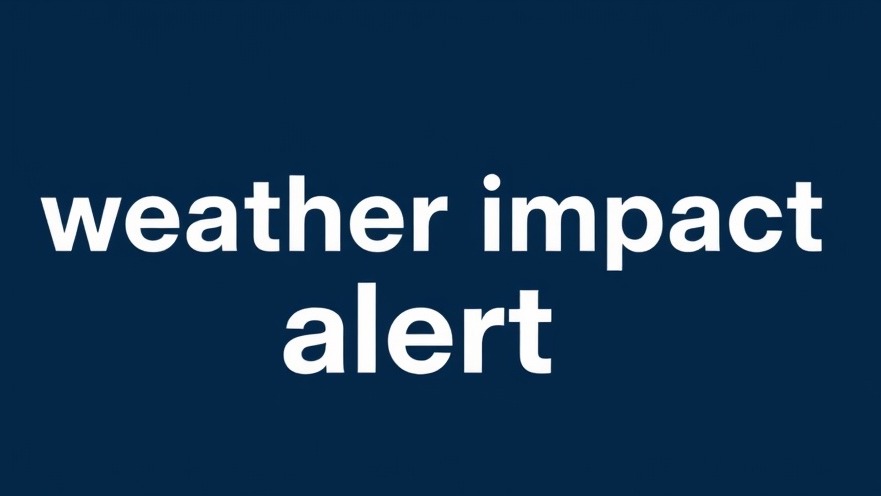 Weather impact alert for cold front San Antonio, bold text on dark blue background