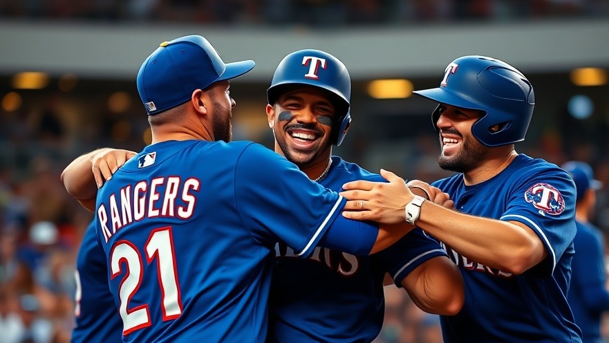 Rangers vs Cardinals: Joyful Rangers celebrate victory, featuring Avaldi and Jock Peterson.