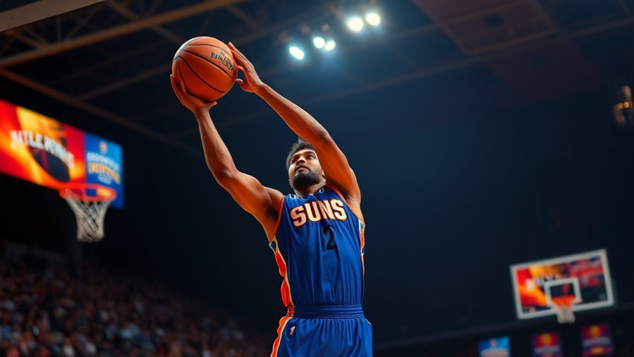 Phoenix Suns player shooting the ball, showcasing NBA recap and Devin Booker performance.