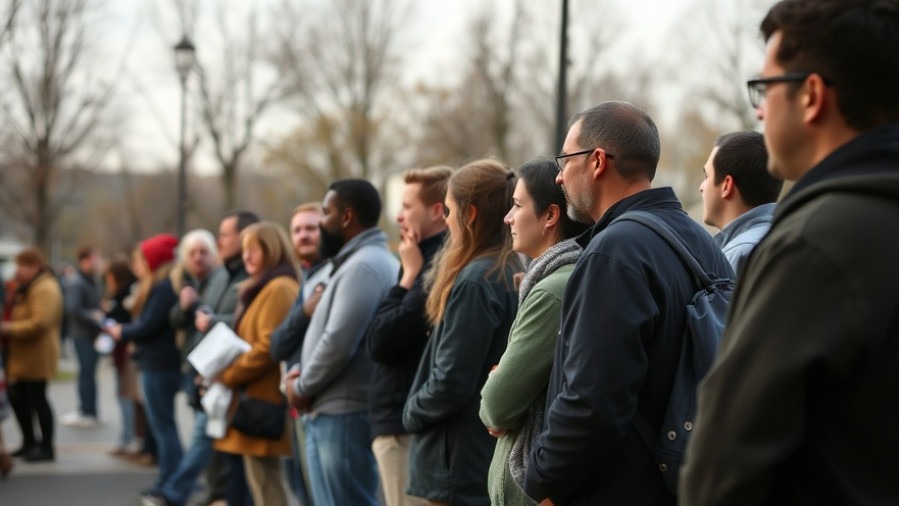 People waiting to vote in Denton County elections, highlighting local election turnout.