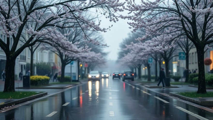 Rainy spring day contrasts with Austin summer temperatures forecast amidst El Niño effects.