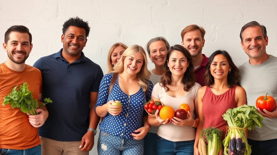 Diverse group promoting wellness lifestyle in Houston with balanced nutrition.